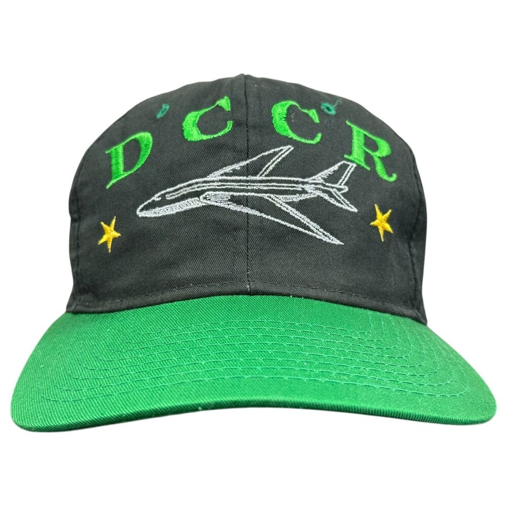 Vintage DCCR Plane 1990's Green/Black Snapback Hat